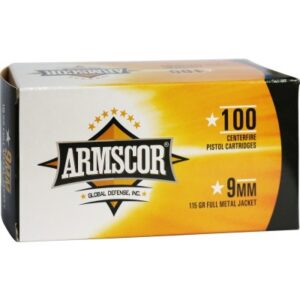 Armscor Pistol 9mm Luger 115gr FMJ 100 Rounds