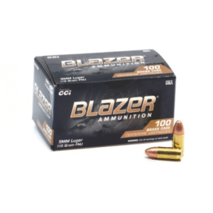 CCI Blazer Brass 9mm Luger 115gr FMJ 100 Rounds