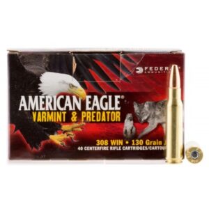 Federal American Eagle Varmint & Predator .308 Win 130gr JHP 40 Rounds