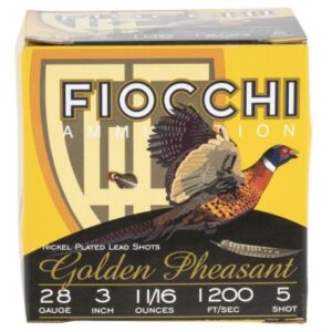 Fiocchi Golden Pheasant Shot 28 Gauge 3 inch 1 oz 5 Shot 25 Shells