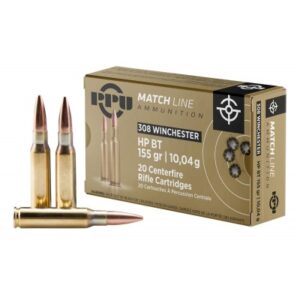 PPU Match .308 Winchester 155gr HPBT 20-Rounds