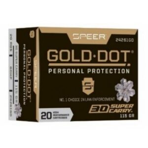 Speer Gold Dot 30 Super Carry 115gr JHP 20 Rounds