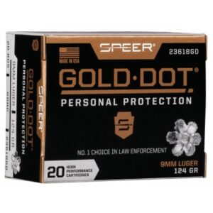 Speer Gold Dot 9MM 124gr HP 20 Rounds