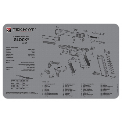 TekMat Ultra Premium Handgun Cleaning Mat for Glock G4 Pistols (Gray)
