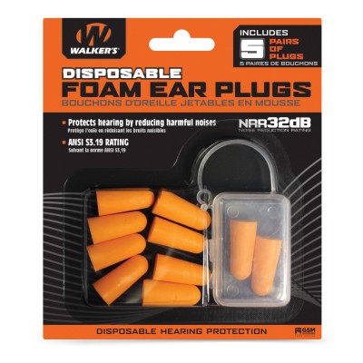 Walker's Foam Ear Plugs 5 Pairs