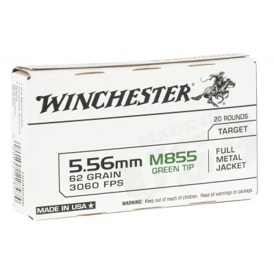 Winchester 5.56x45MM 62gr Green Tip 20-Rounds