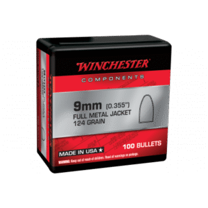 Winchester Centerfire Handgun Reloading 9mm .355 124gr FMJ 100 Projectiles