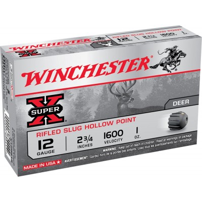 Winchester Super-X 12 Gauge 1oz Rifled Slugs 5 Shells
