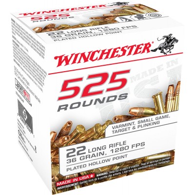 Winchester USA .22 LR 36gr CPHP 525 Rounds