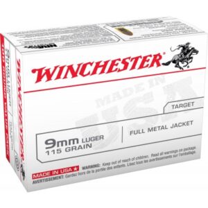 Winchester USA Target 9mm 115gr FMJ 100 Rounds