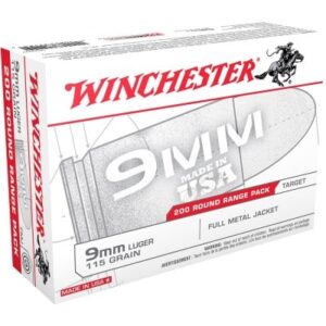 Winchester USA Target 9MM 115gr FMJ 200-Rounds